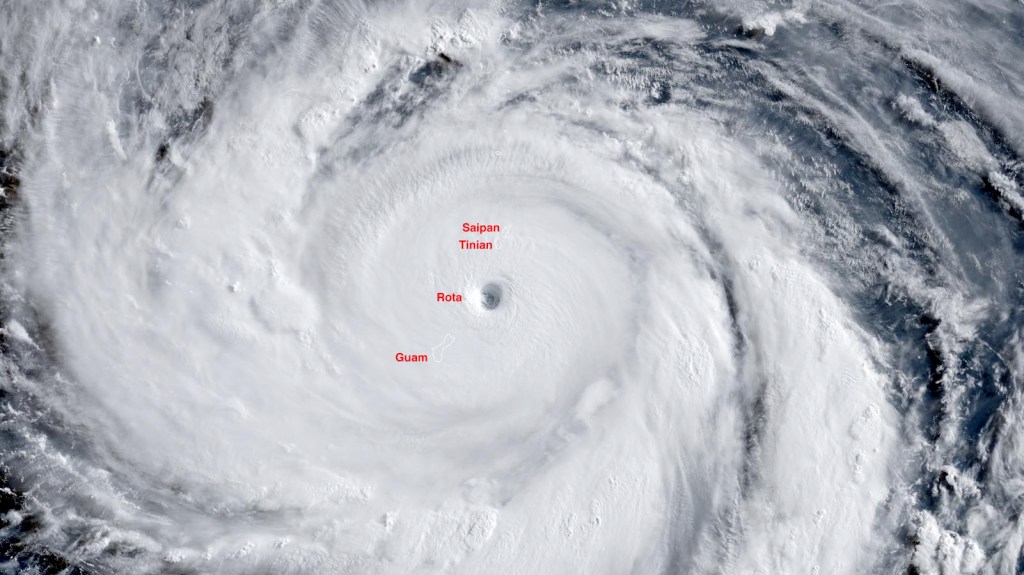 Cat 5 Super Typhoon Bavi pounds the U.S. Northern Mariana Islands and Guam