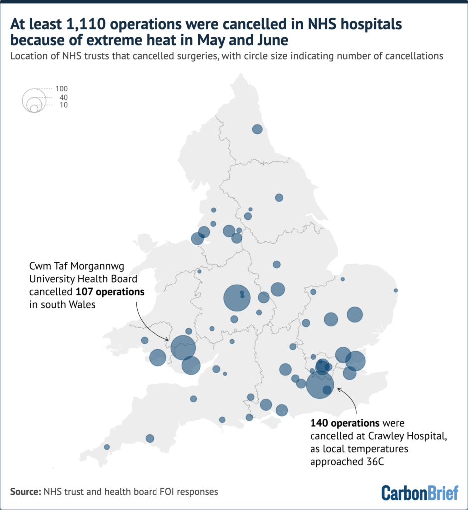 Revealed: More than 1,000 NHS operations cancelled due to record UK heatwaves